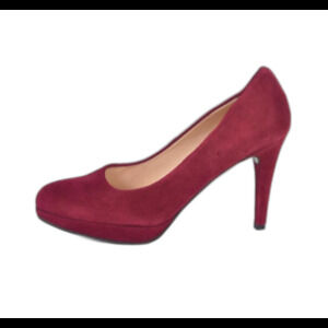 Gastone Lucioli Red Wine Suede Platform Stiletto Pump Made in Italy Size 37